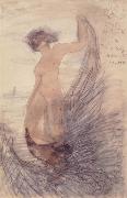 Auguste Rodin Nude with drapery oil painting artist